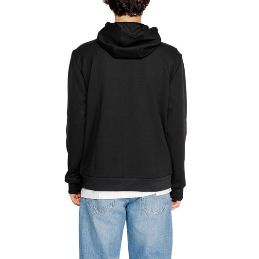 EA7 Emporio Armani – Schwarzer Polyester-Kapuzenpullover