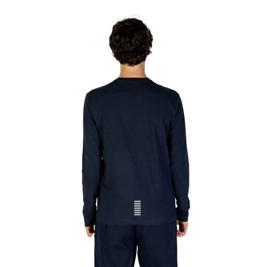EA7 Emporio Armani – Langarmshirt aus blauer Baumwolle