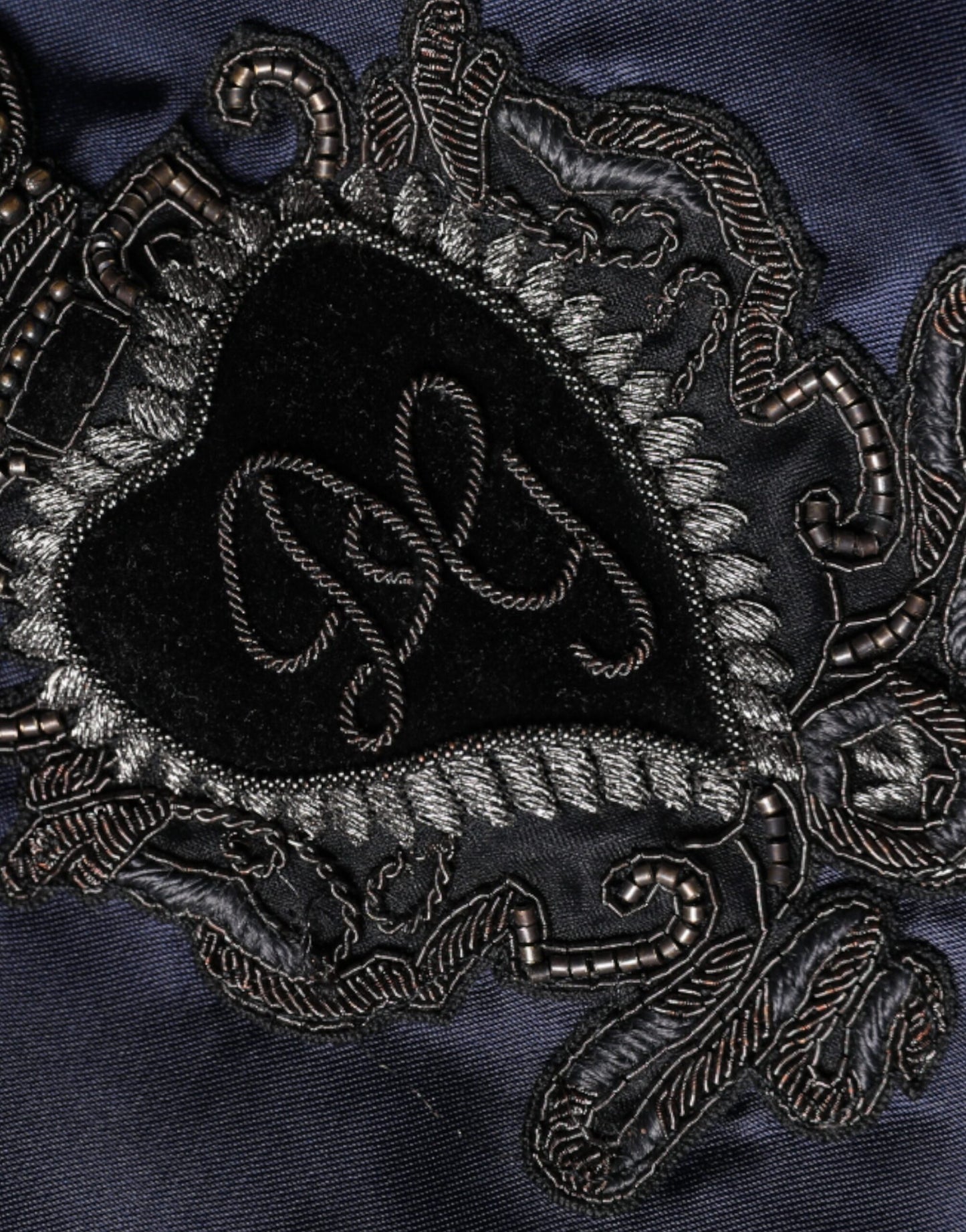 Dolce & Gabbana – Blaue Bomberjacke mit durchgehendem Reißverschluss und Herzmotiv für Herren