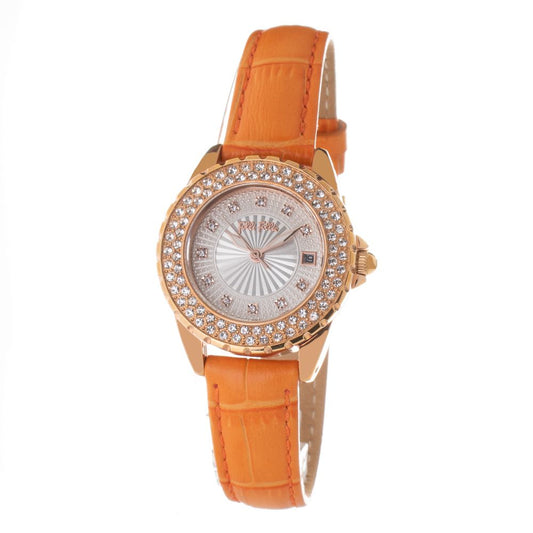 Folli Follie Uhr mit orangefarbenem Lederarmband