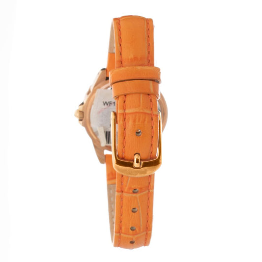 Folli Follie Uhr mit orangefarbenem Lederarmband