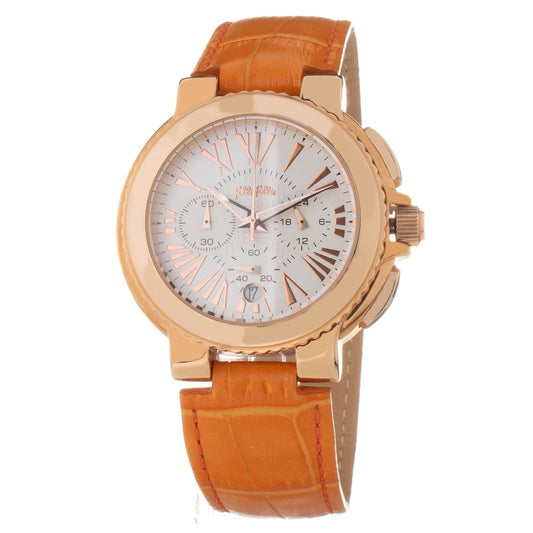 Folli Follie Uhr mit orangefarbenem Lederarmband
