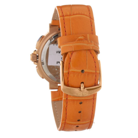 Folli Follie Uhr mit orangefarbenem Lederarmband