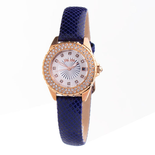 Folli Follie Damenuhr mit blauem Lederarmband