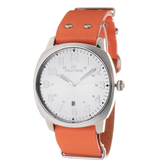 Folli Follie Uhr mit orangefarbenem Lederarmband