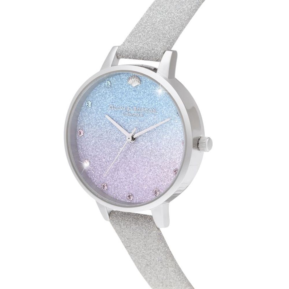 Olivia Burton Gray Artificial Leather Dress Watch