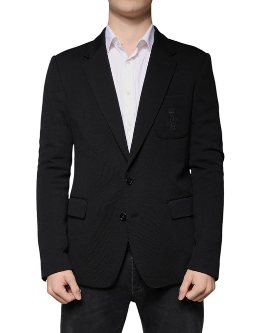 Dolce & Gabbana – Einreihiger formeller Blazer aus schwarzer Wolle