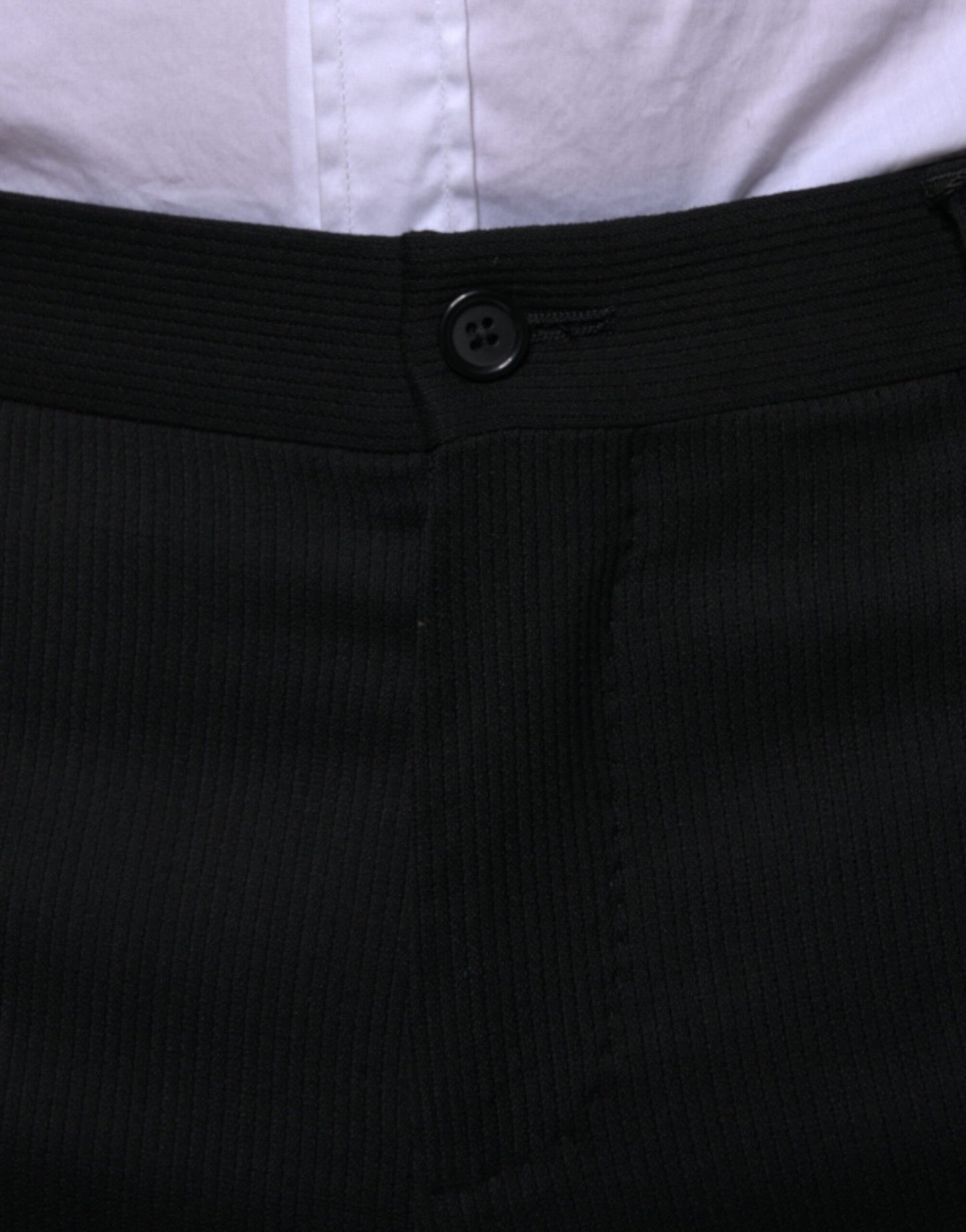 Dolce & Gabbana – Enge Anzughose aus schwarzer Wolle