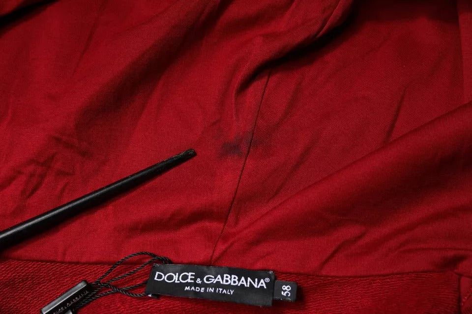 Dolce & Gabbana – Kapuzenpullover mit rotem Logo-Schild