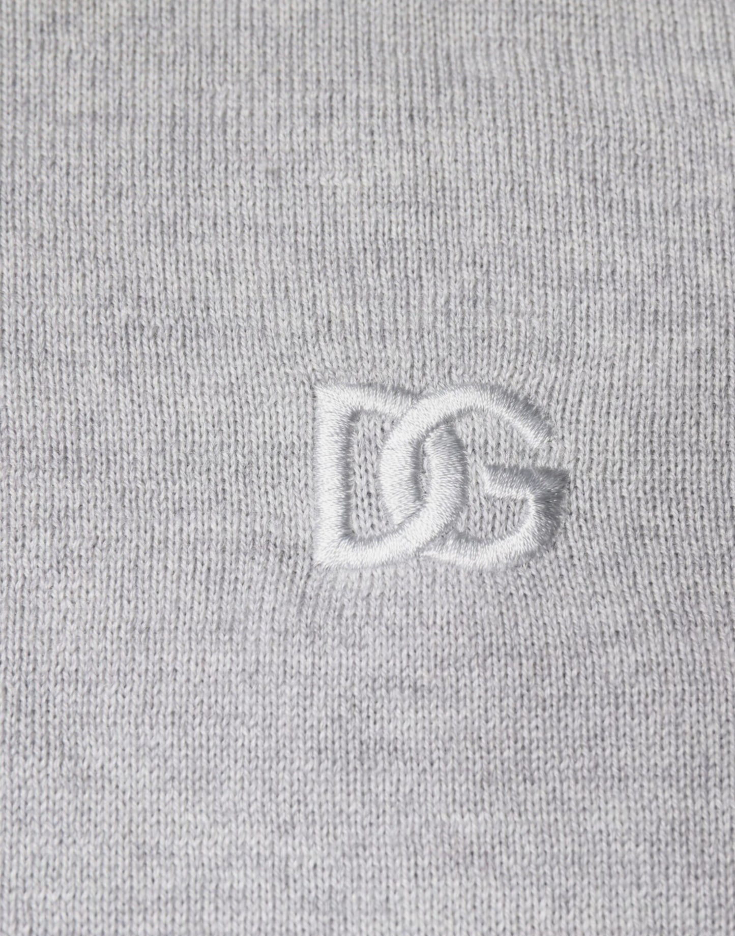Dolce & Gabbana Hellgrauer Pullover aus Wolle mit Rundhalsausschnitt