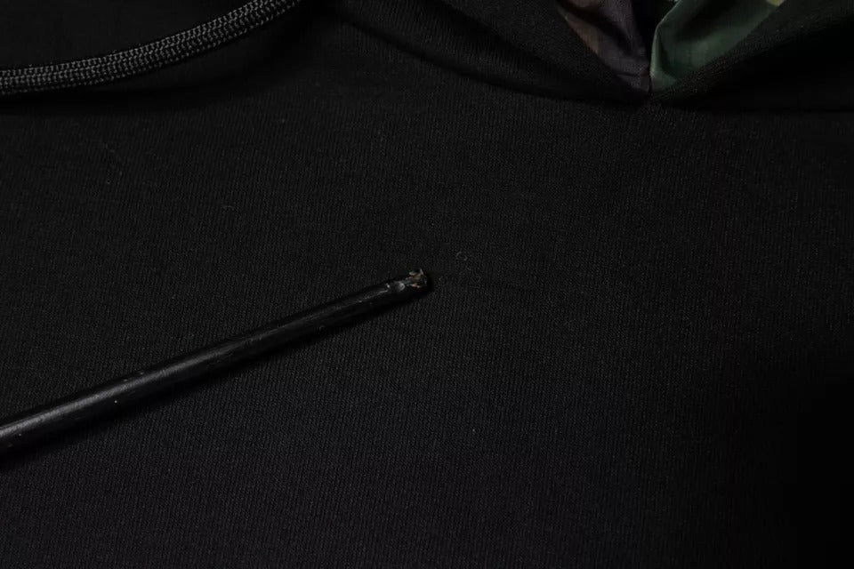 Dolce & Gabbana – Schwarzes Sweatshirt mit Kapuze aus Baumwolle mit Tasche