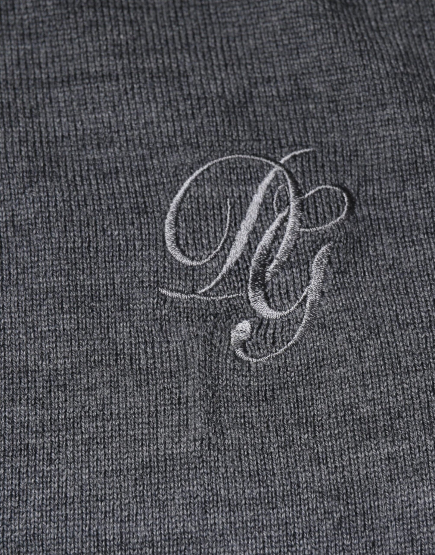 Dolce & Gabbana Pullover aus dunkelgrauer Wolle mit Rundhalsausschnitt