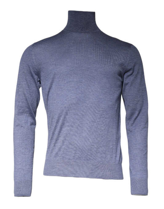 Dolce & Gabbana Lila Blau Langarm Rollkragen Pullover Pullover