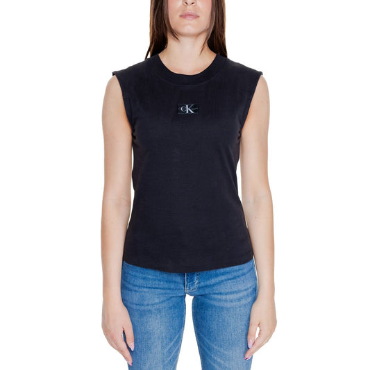Calvin Klein Jeans – Schwarzes Baumwoll-T-Shirt