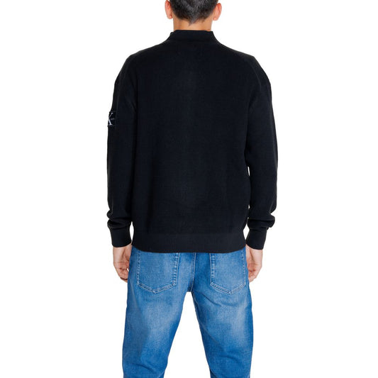 Calvin Klein Jeans – Schwarze Strickjacke aus recycelter Baumwolle