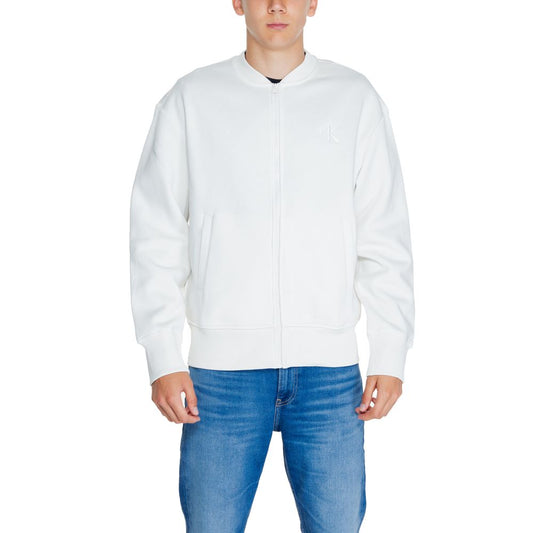 Calvin Klein Jeans – Weißes Sweatshirt aus recycelter Baumwolle