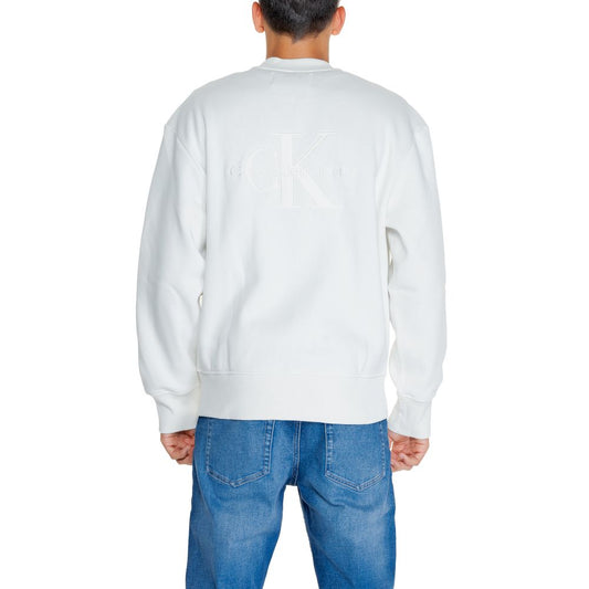 Calvin Klein Jeans – Weißes Sweatshirt aus recycelter Baumwolle