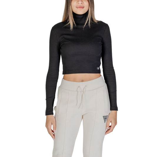 Calvin Klein Jeans – Schwarzes Langarmshirt aus Baumwolle