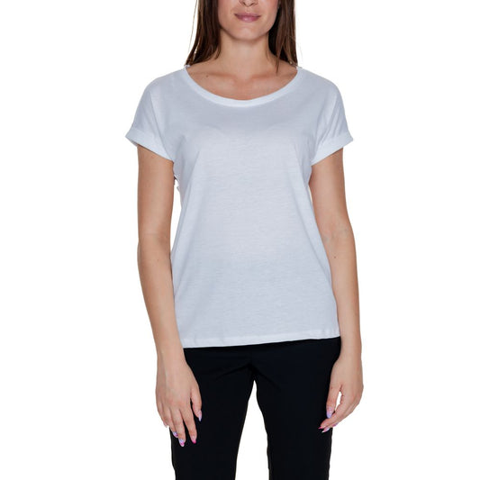 Vila Clothes – Weißes Baumwoll-T-Shirt
