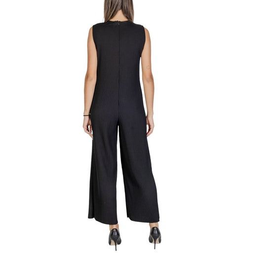 Sandro Ferrone Schwarzer Polyester-Jumpsuit