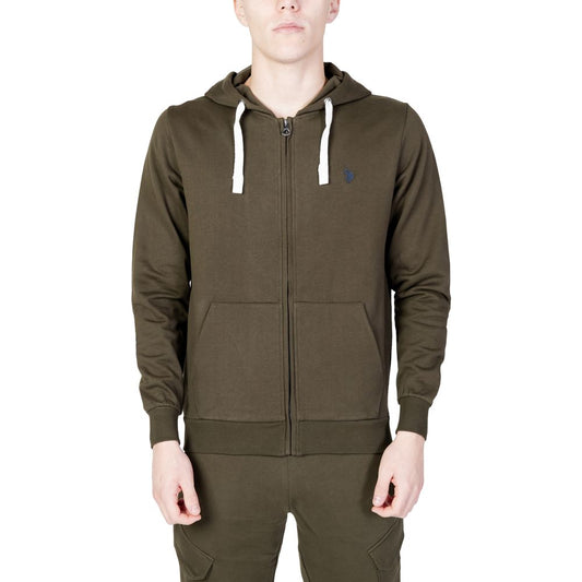 US POLO ASSN. Grüner Kapuzenpullover aus Baumwolle