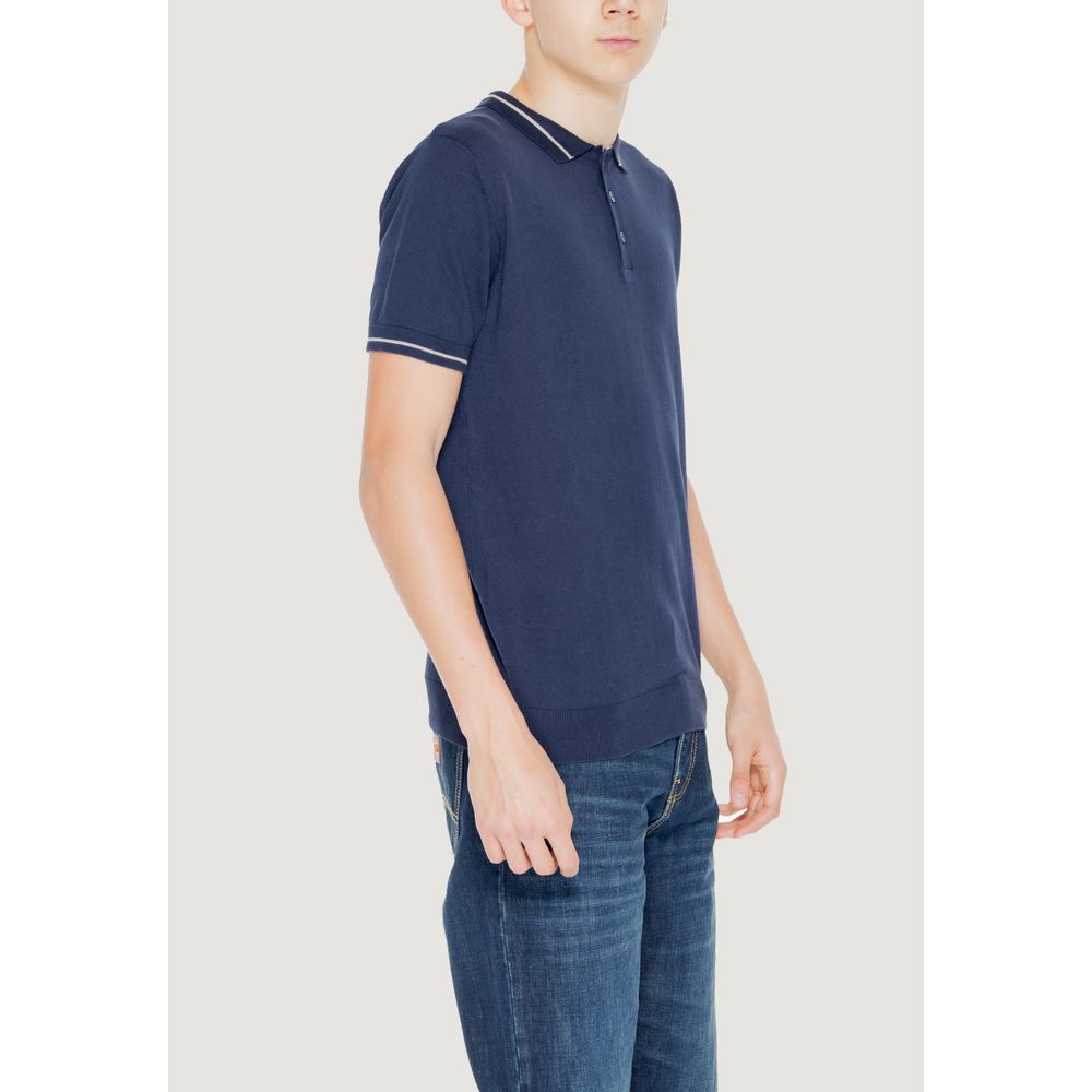 Blauer Baumwollpullover Hamaki-Ho