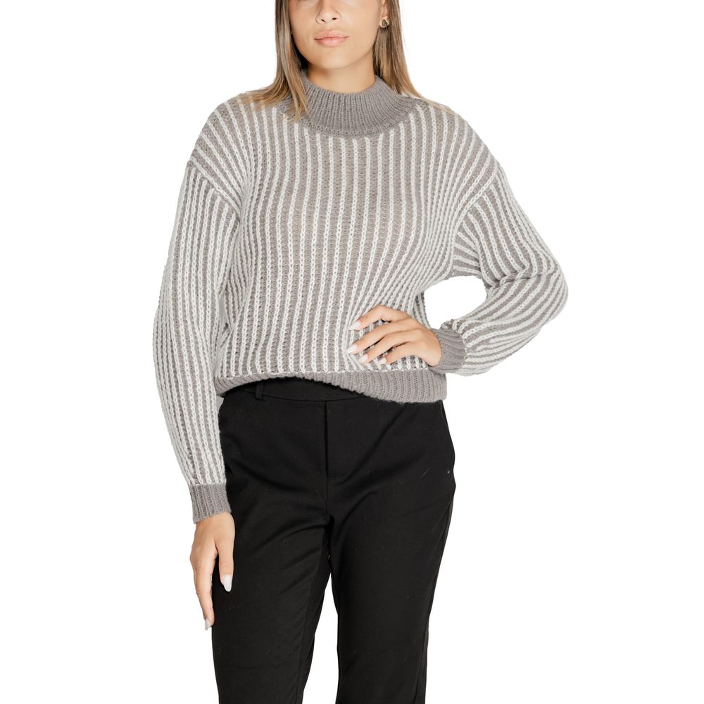 Jacqueline De Yong Gray Polyester Sweatshirt