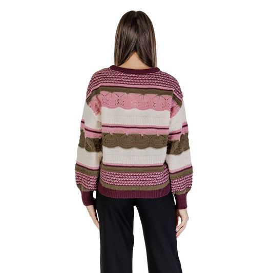 ICHI Mehrfarbiger Pullover aus recyceltem Polyester