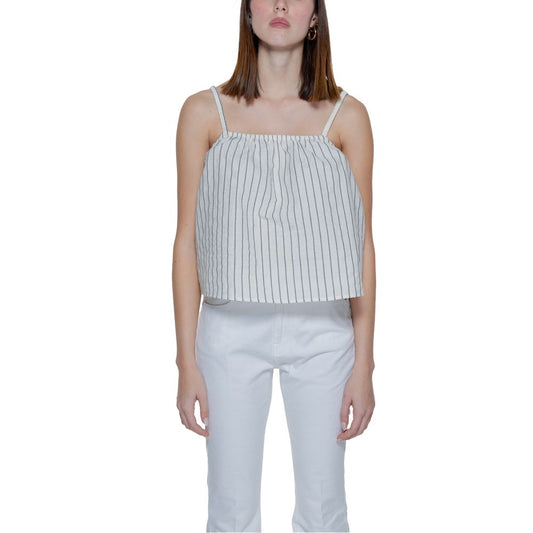 Vero Moda – Tanktop aus Bio-Baumwolle in Beige