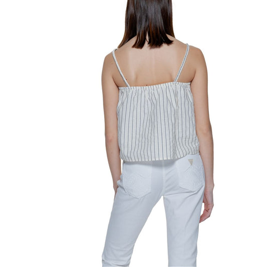 Vero Moda – Tanktop aus Bio-Baumwolle in Beige