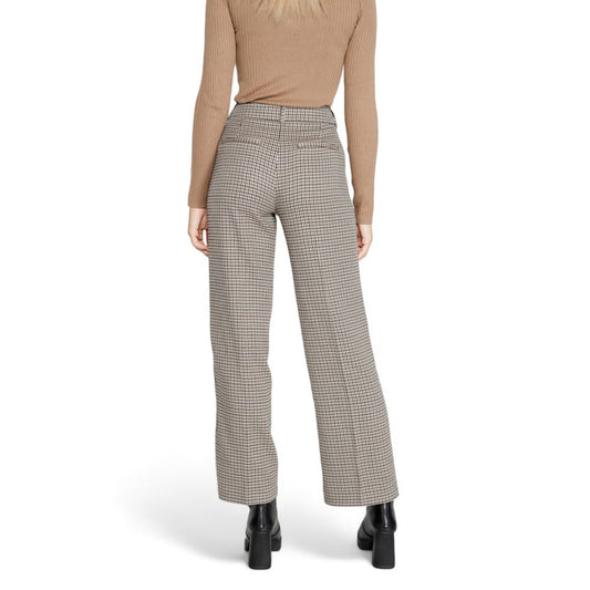 Only Beige Polyester Flared Pants