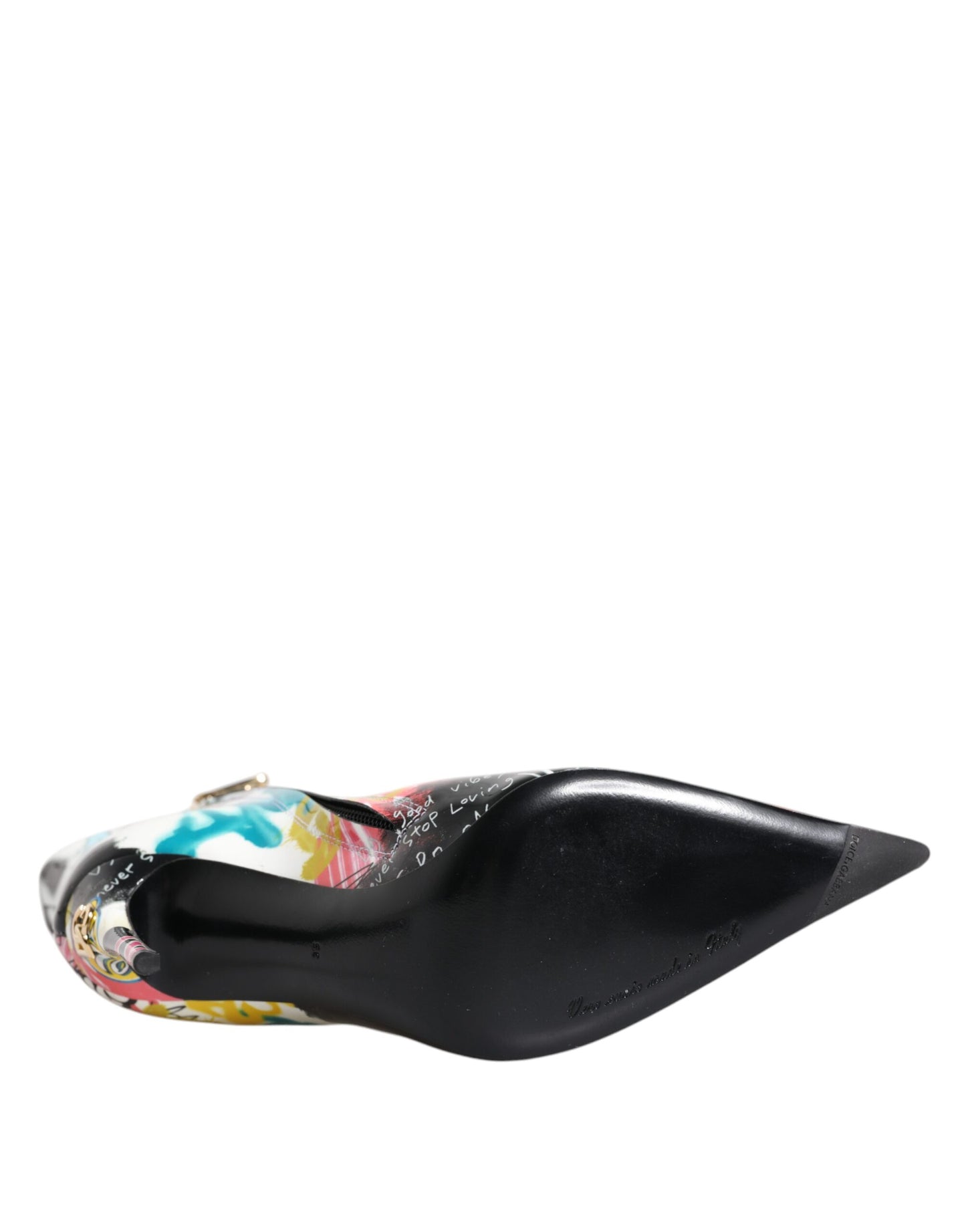 Dolce & Gabbana – Keira – Wadenhohe Stiefel mit mehrfarbigem Graffiti