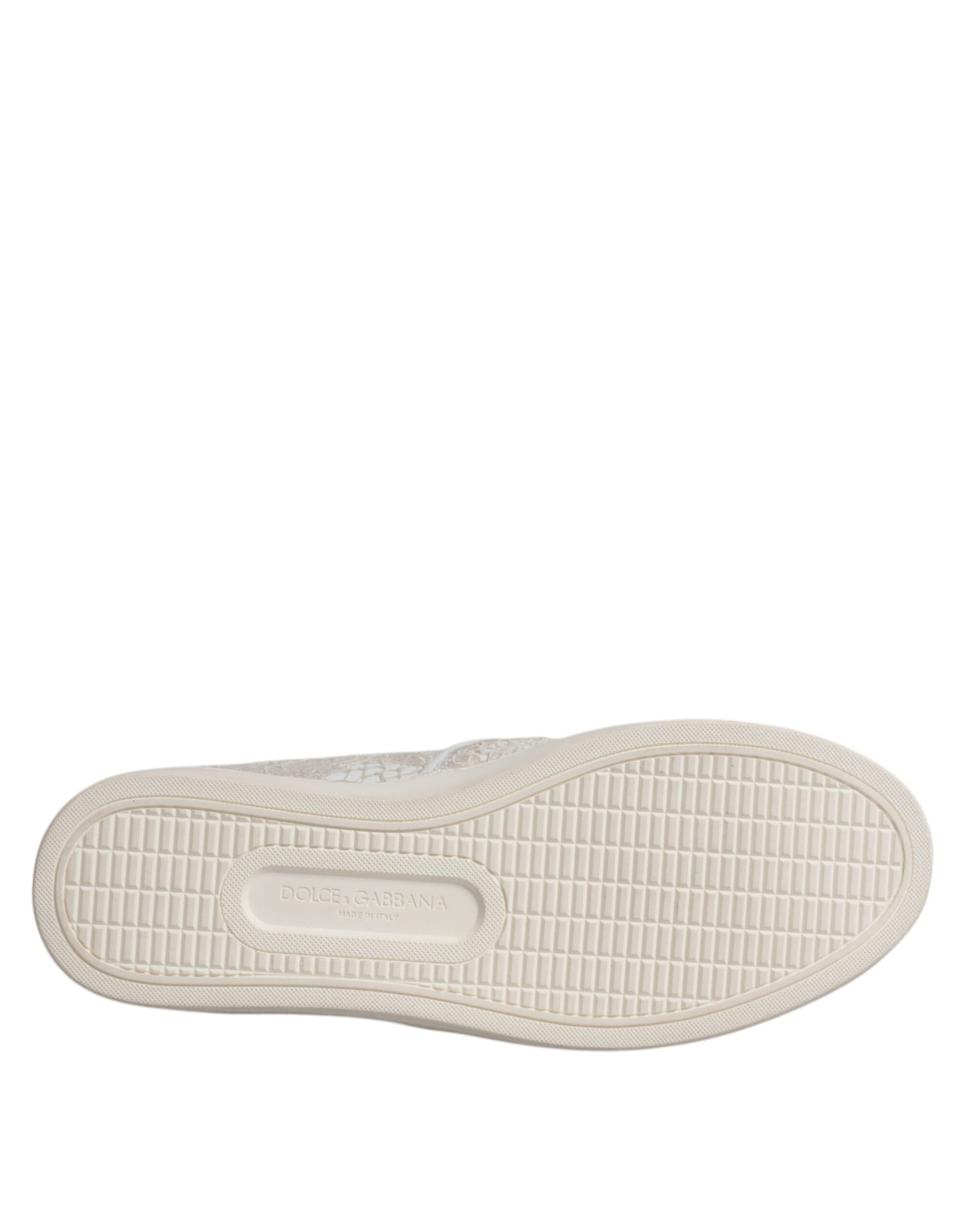 Dolce & Gabbana – Slipper-Schuhe aus weißer Blumenspitze