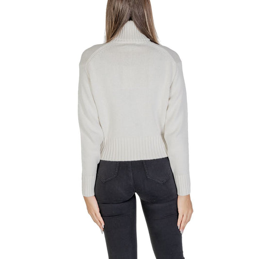Calvin Klein Jeans – Cremefarbener Baumwollpullover