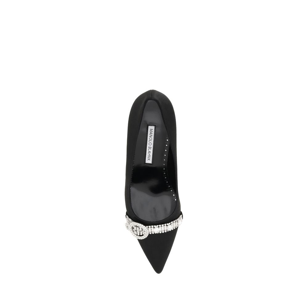 Manolo Blahnik Schwarze Asapump-Pumps aus Satin