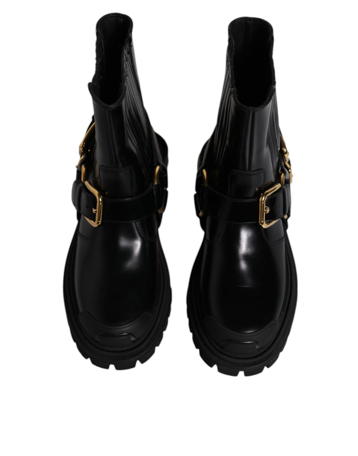 Dolce & Gabbana – Slipper aus Stretch-Trekkingstiefeln aus schwarzem Leder