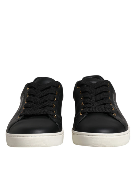 Dolce & Gabbana London Sneaker aus schwarzem Leder mit Logo
