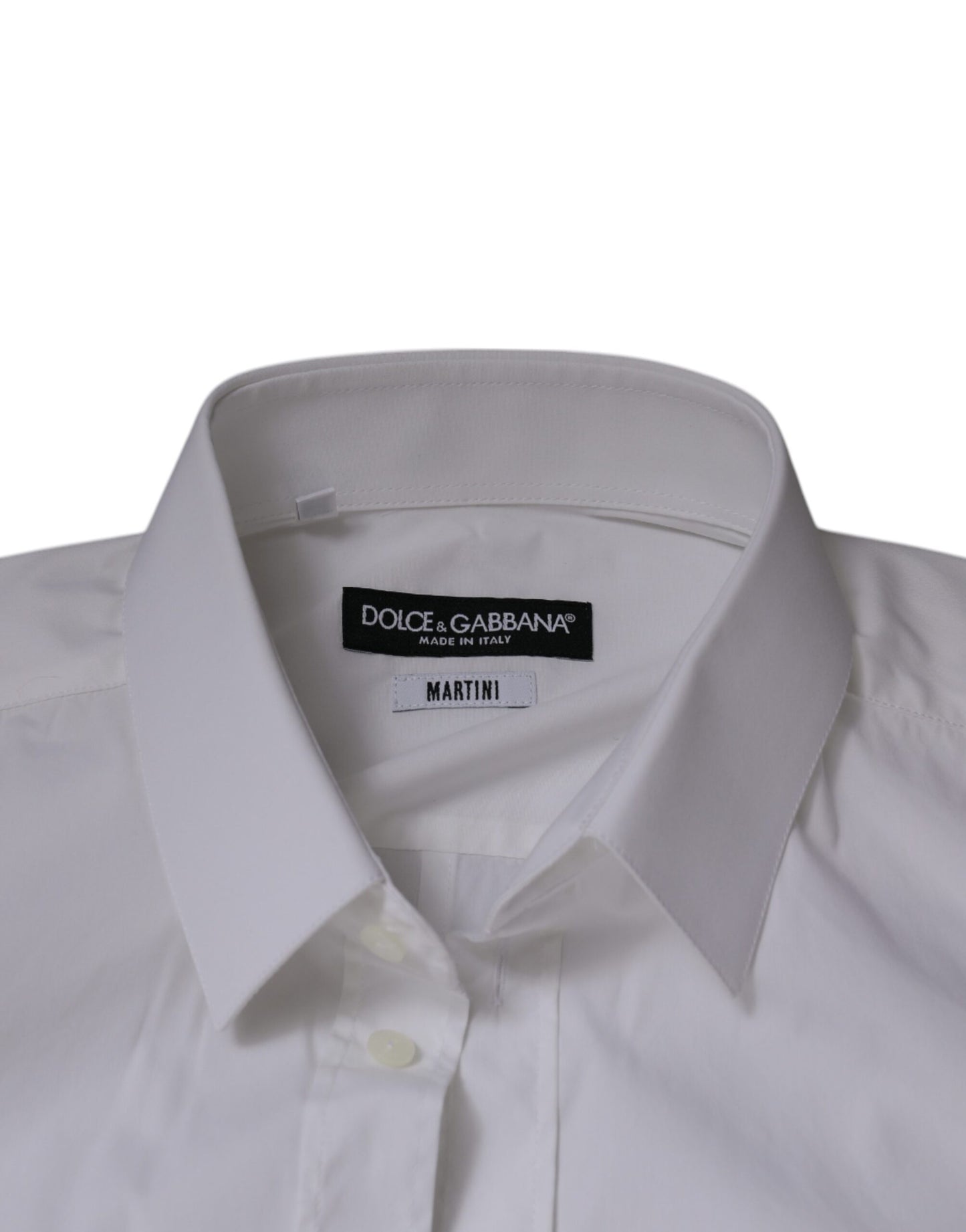 Dolce & Gabbana Weißes Slim Fit-Herrenhemd MARTINI aus Baumwolle