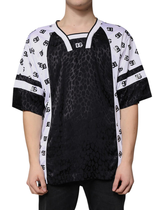 Dolce & Gabbana – T-Shirt mit Logo in Schwarz und Weiß für Herren mit kurzen Ärmeln