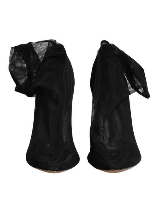 Dolce & Gabbana – Sockenstiefel aus schwarzem Nylon mit Stretch-Mesh