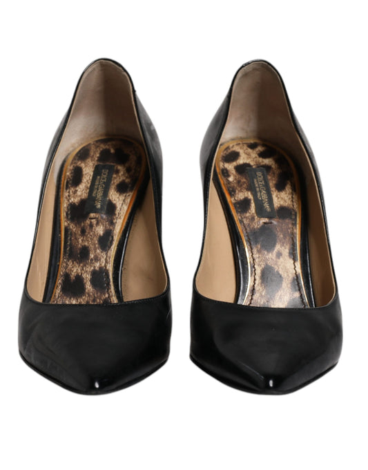 Dolce & Gabbana Pumps aus schwarzem Kalbsleder mit Stilettoabsatz