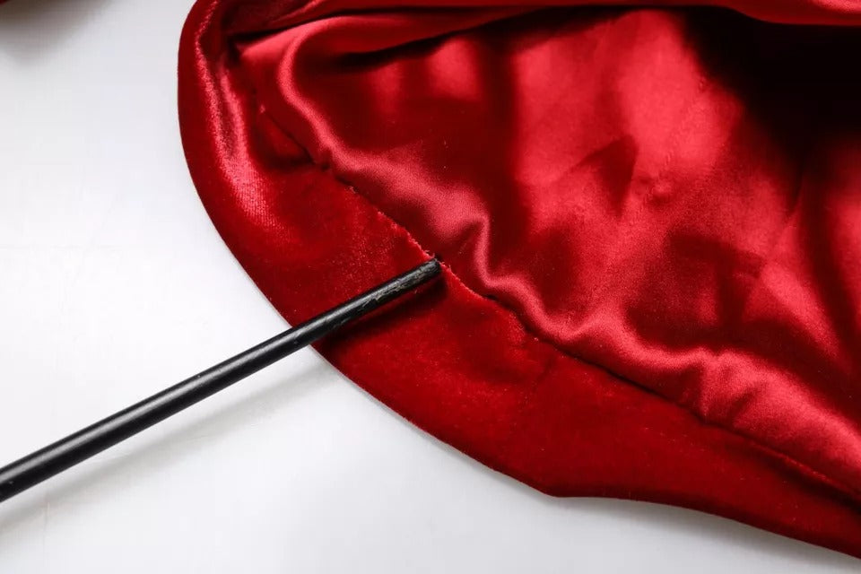 Dolce & Gabbana – Langärmliges, figurbetontes Minikleid aus rotem Samt