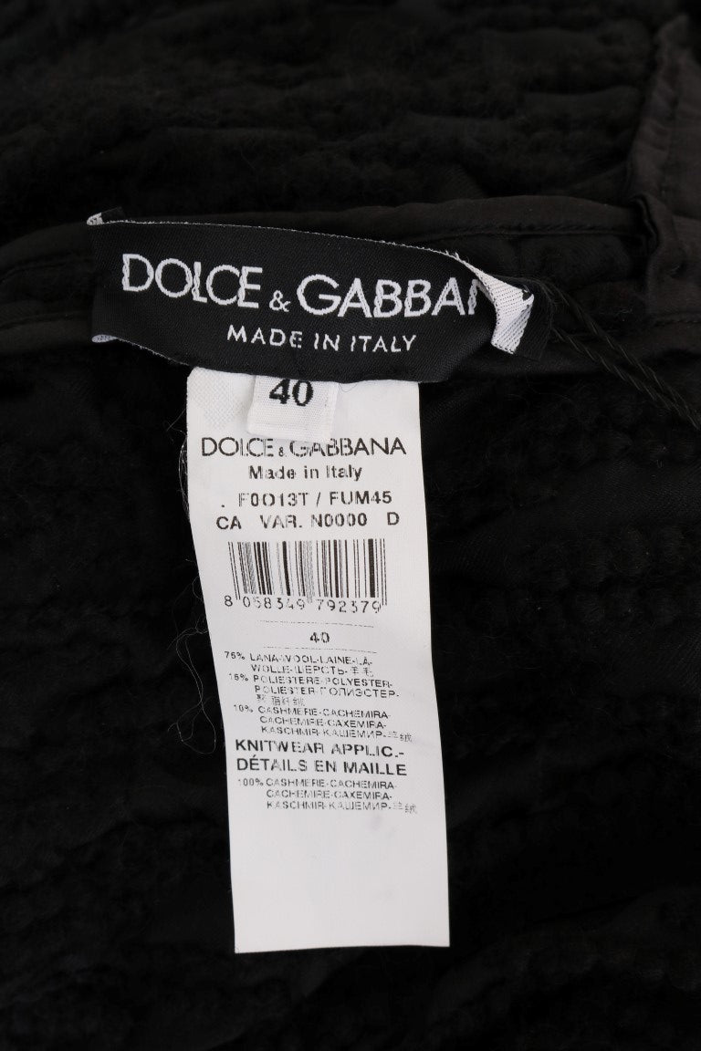 Dolce & Gabbana Schwarzer Wollpullover mit Fransen