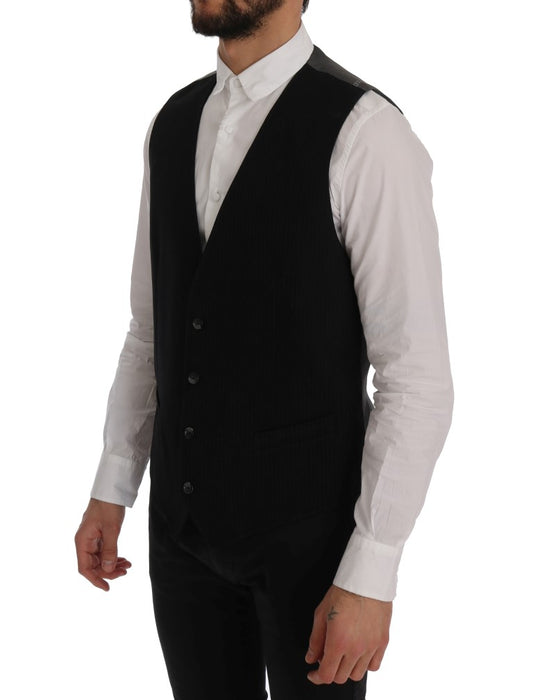 Dolce & Gabbana Schwarze STAFF-Weste aus Baumwoll-Rayon
