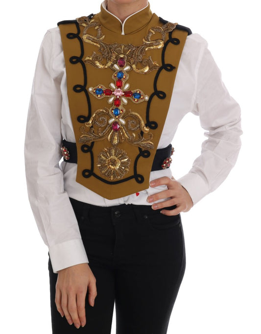 Dolce & Gabbana – Gelbe Weste mit Kristallkreuz