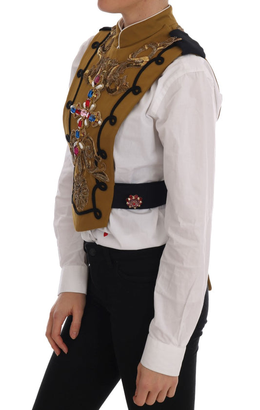 Dolce & Gabbana – Gelbe Weste mit Kristallkreuz