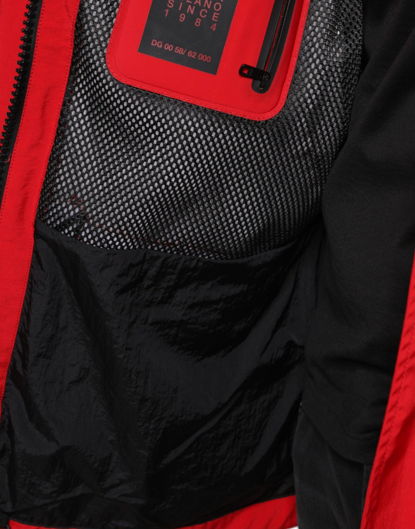 Dolce & Gabbana – Rote Nylon-Parkajacke mit durchgehendem Reißverschluss für Herren
