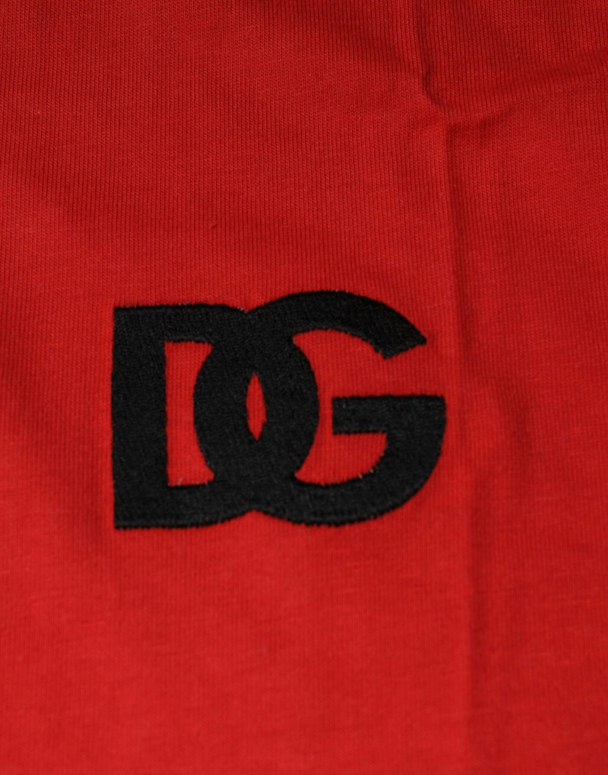 Dolce & Gabbana – Rotes T-Shirt aus Baumwolle mit Rundhalsausschnitt und DG-Logo