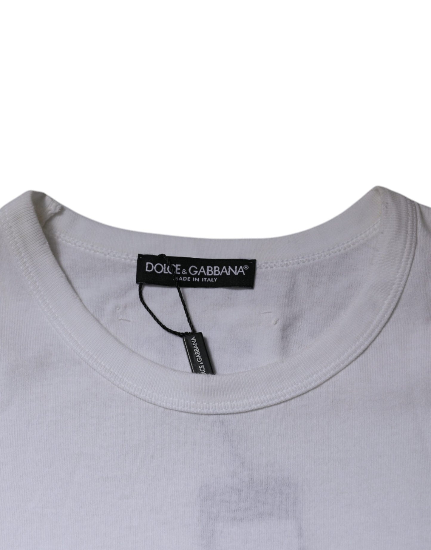 Dolce & Gabbana – T-Shirt mit Rundhalsausschnitt und kurzen Ärmeln in Weiß