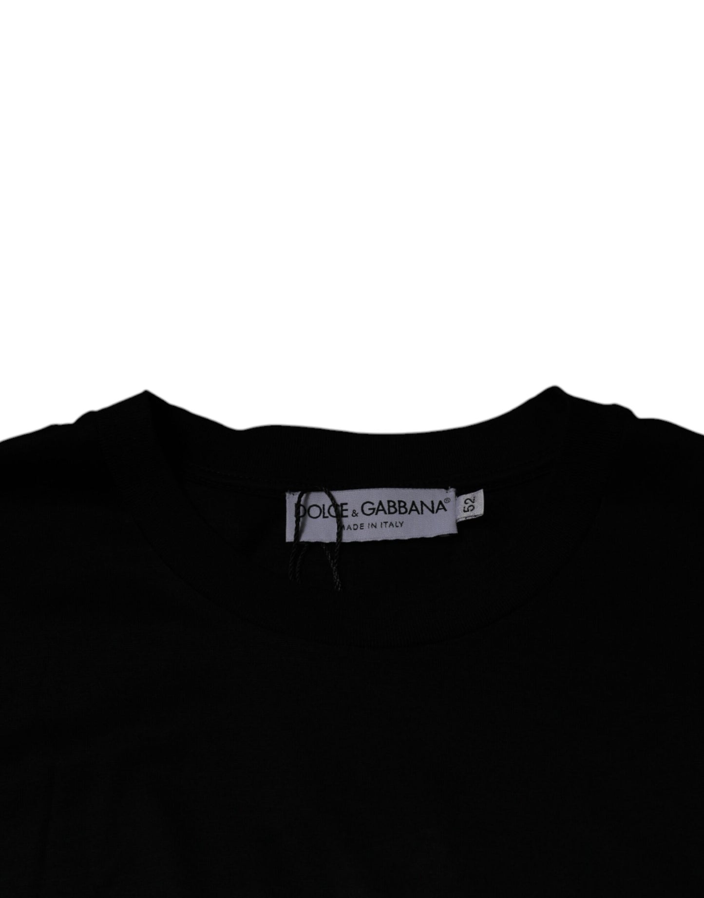 Dolce & Gabbana – Schwarzes, kurzärmliges T-Shirt mit Rundhalsausschnitt